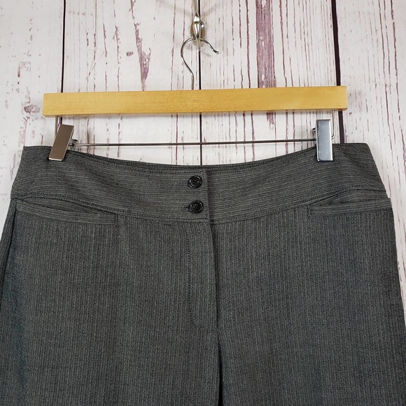 Apt. 9 Dress Pants Womens Size 10 Flat Front Striped Rayon Gray - Picture 2 of 9